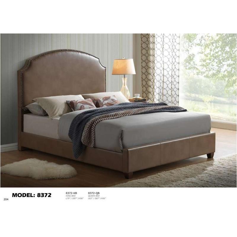 8372-bw-kb Global Furniture 8372 - Blanche Walnut Bedroom Furniture Bed
