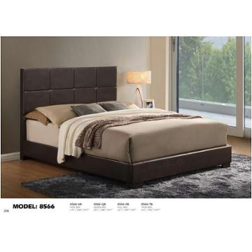 8566-bg-kb Global Furniture 8566 - Brown Gloss Bedroom Furniture Bed