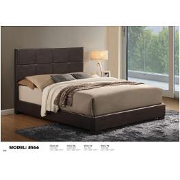 8566-bg-kb Global Furniture 8566 - Brown Gloss Bedroom Furniture Bed