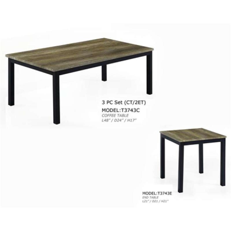 T3743c/e Global Furniture 3743 Living Room Furniture Occasional Table Set