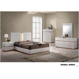 Emma-n Global Furniture Emma - Leather Cream Bedroom Furniture Nightstand