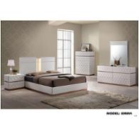 Emma-n Global Furniture Emma - Leather Cream Bedroom Furniture Nightstand
