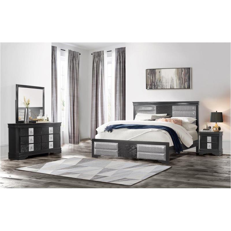 Mia-bl-kb Global Furniture Mia - Black Bedroom Furniture Bed