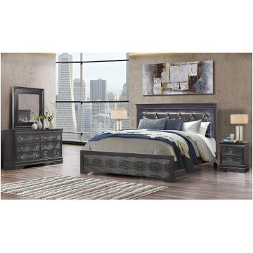Pompei-mg-qb Global Furniture Pompei - Metallic Grey Bedroom Furniture Bed