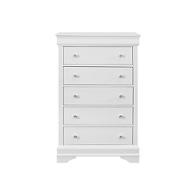 Pompei-mw-ch Global Furniture Pompei - Metallic White Bedroom Furniture Chest