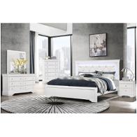 Pompei-mw-fb Global Furniture Pompei - Metallic White Bedroom Furniture Bed