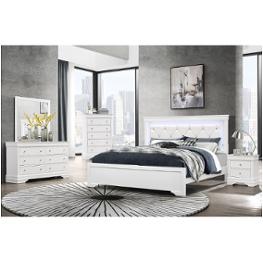 Pompei-mw-qb Global Furniture Pompei - Metallic White Bedroom Furniture Bed