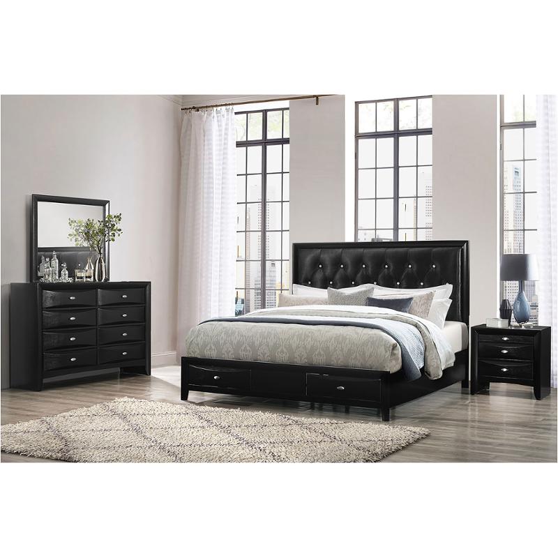 Salerno-bl-m Global Furniture Salerno - Black Bedroom Furniture Mirror