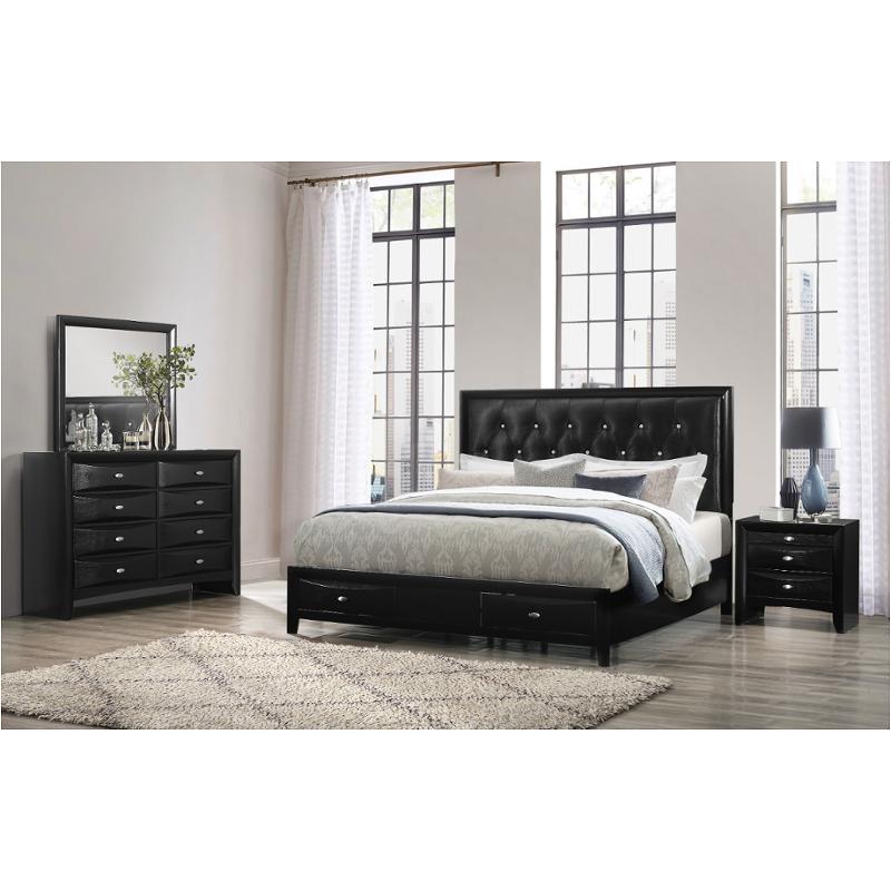 Salerno-bl-qb Global Furniture Salerno - Black Bedroom Furniture Bed