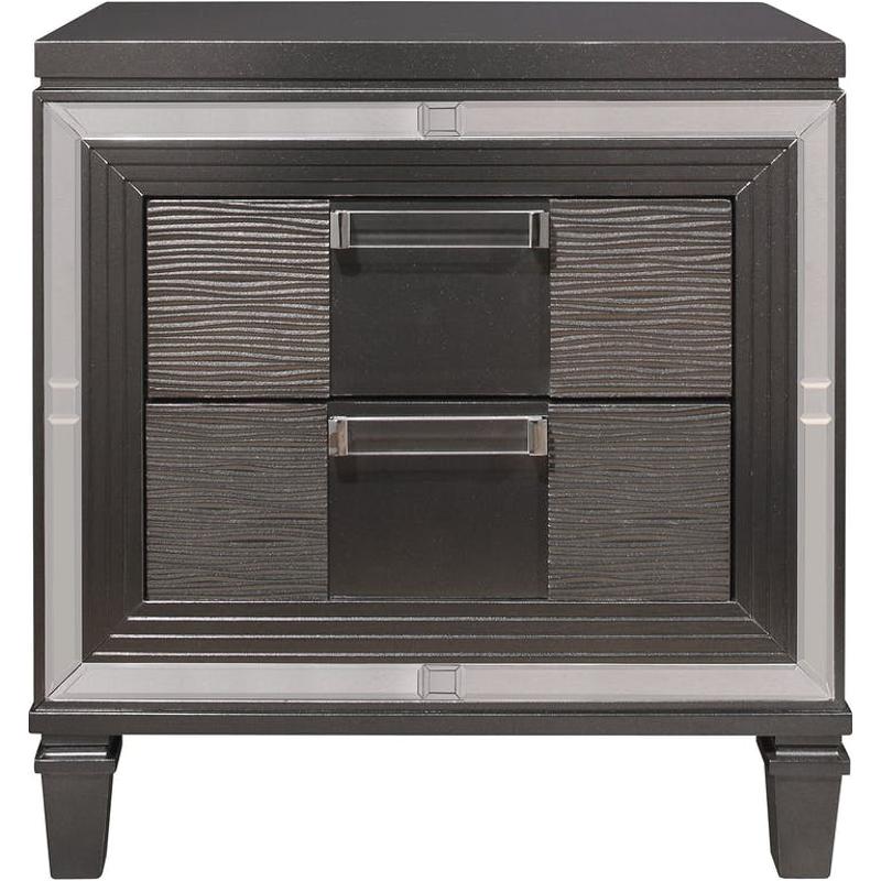 Pisa-ns Global Furniture Pisa - Metallic Grey Bedroom Furniture Nightstand