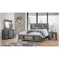 Pisa-qb Global Furniture Pisa - Metallic Grey Bedroom Furniture Bed