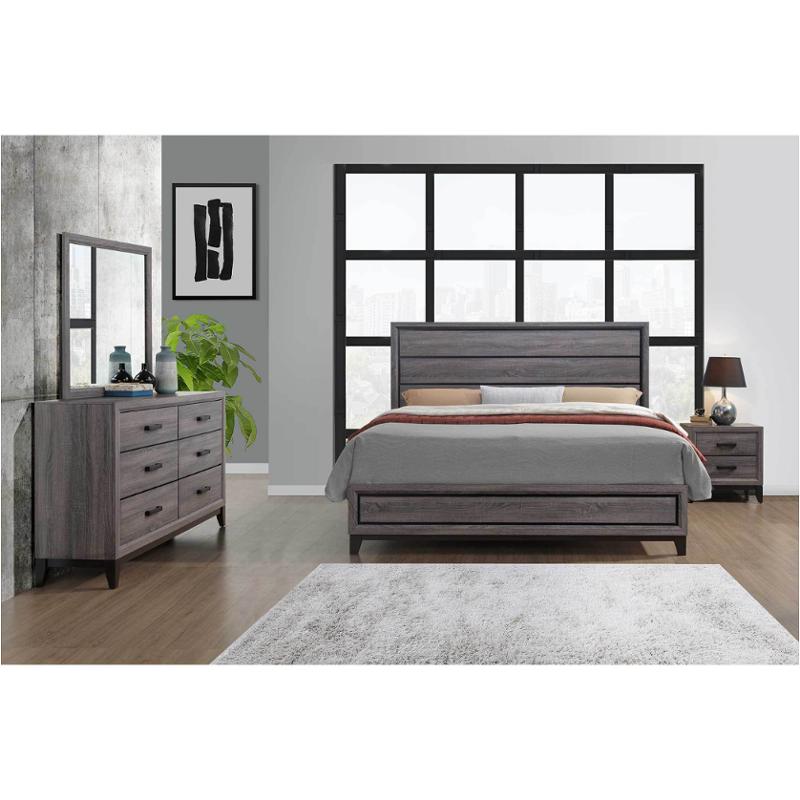 Kate-fg-fb Global Furniture Kate - Foil Grey Bedroom Furniture Bed