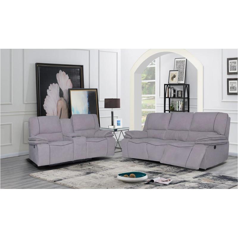 U8078-pcrls Global Furniture U8078 - Grey Power Console Reclining Loveseat