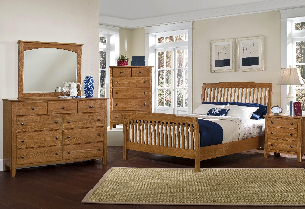 Appalachian Hardwood Light Solid Oak Bedroom Set Vaughan Bassett Furniture