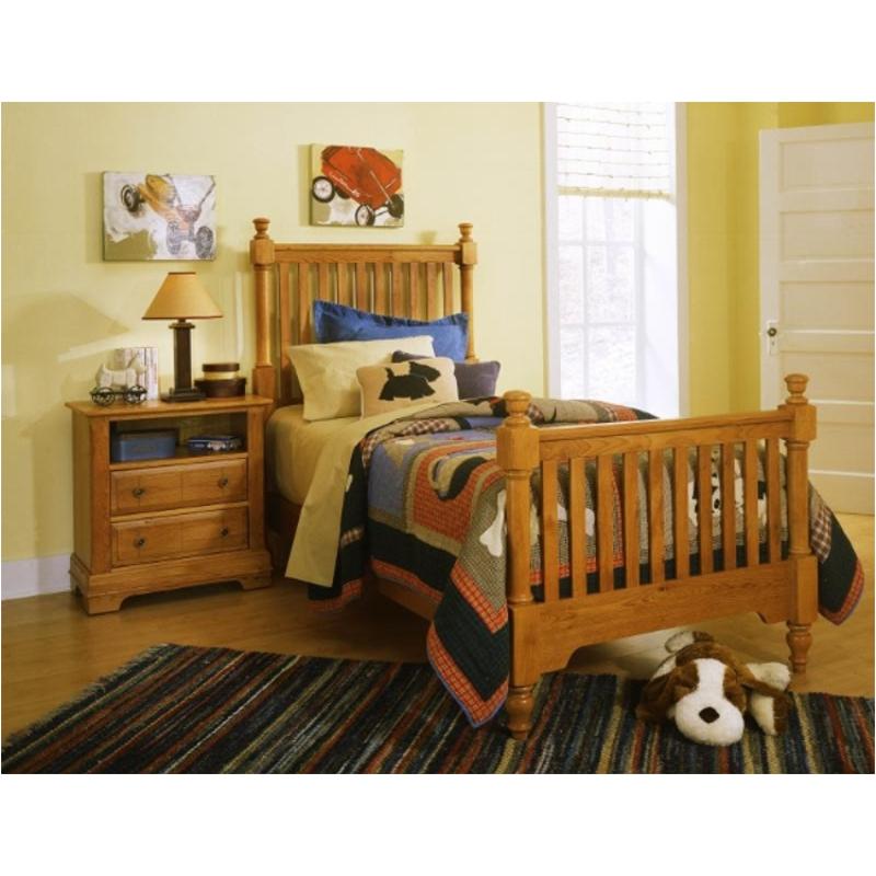 Bb21-337 Vaughan Bassett Furniture Twin Slat Poster Bed - Oak