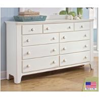 802-002 Vaughan Bassett Furniture Cottage Colours - Beach Cottage White Bedroom Furniture Dresser