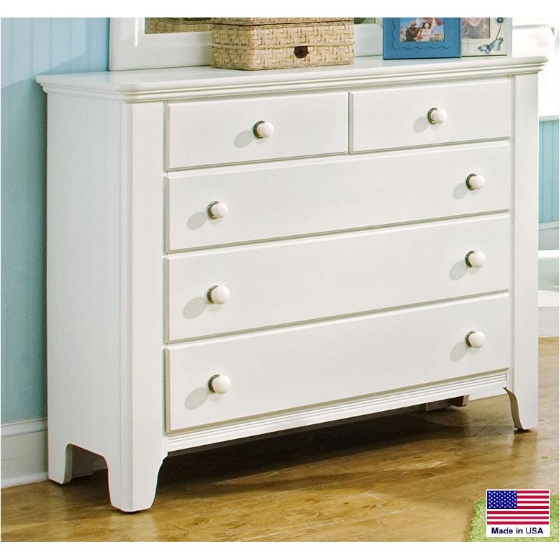 802-001 Vaughan Bassett Furniture Cottage Colours - Beach Cottage White Bedroom Furniture Dresser