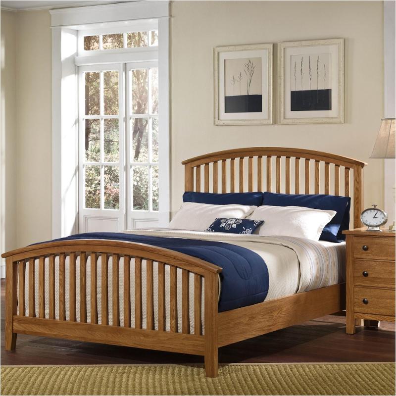 312-669 Vaughan Bassett Furniture Appalachian Hardwood - Light Solid Oak Bedroom Furniture Bed