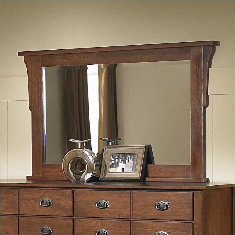 320-446 Vaughan Bassett Furniture Simply Arts And Crafts - Dark Oak Bedroom Furniture Mirror
