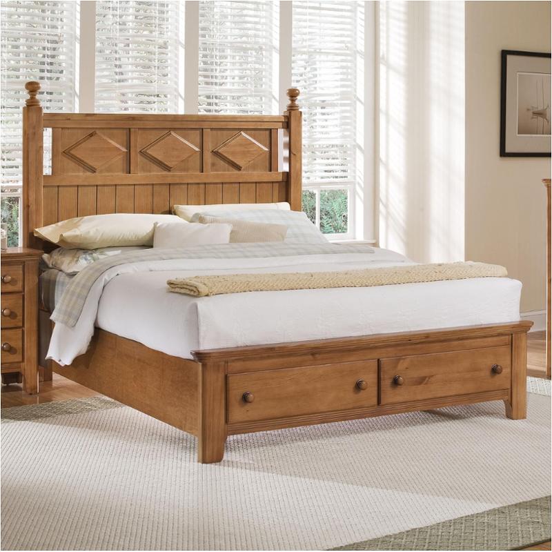 800-556-st Vaughan Bassett Furniture Cottage Colours - Pinstripe Pine Bedroom Furniture Bed