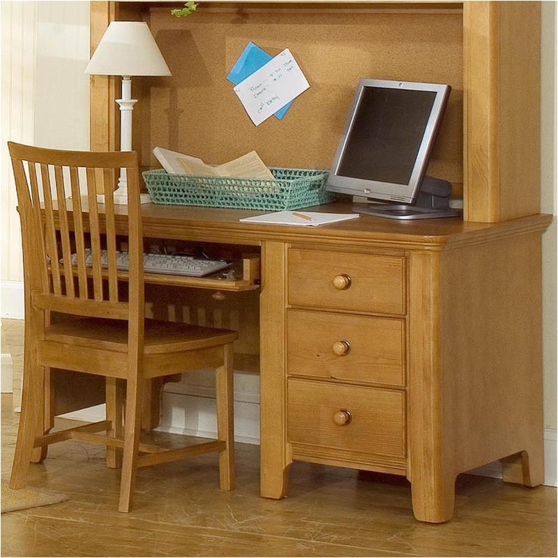 800-778 Vaughan Bassett Furniture Cottage Colours - Pinstripe Pine Home Office Furniture Desk