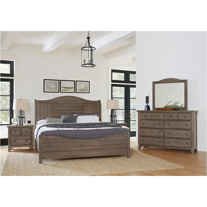 801-553 Vaughan Bassett Furniture Cool Farmhouse - Grey Bedroom Furniture Bed