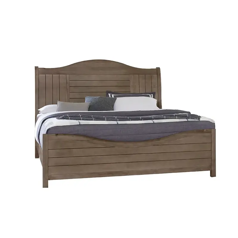 801-663 Vaughan Bassett Furniture Cool Farmhouse - Grey Bedroom Furniture Bed