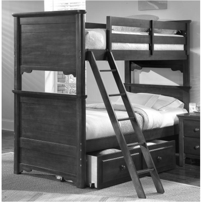 803-333a Vaughan Bassett Furniture Cottage Colours - Pure Black Bedroom Furniture Bed