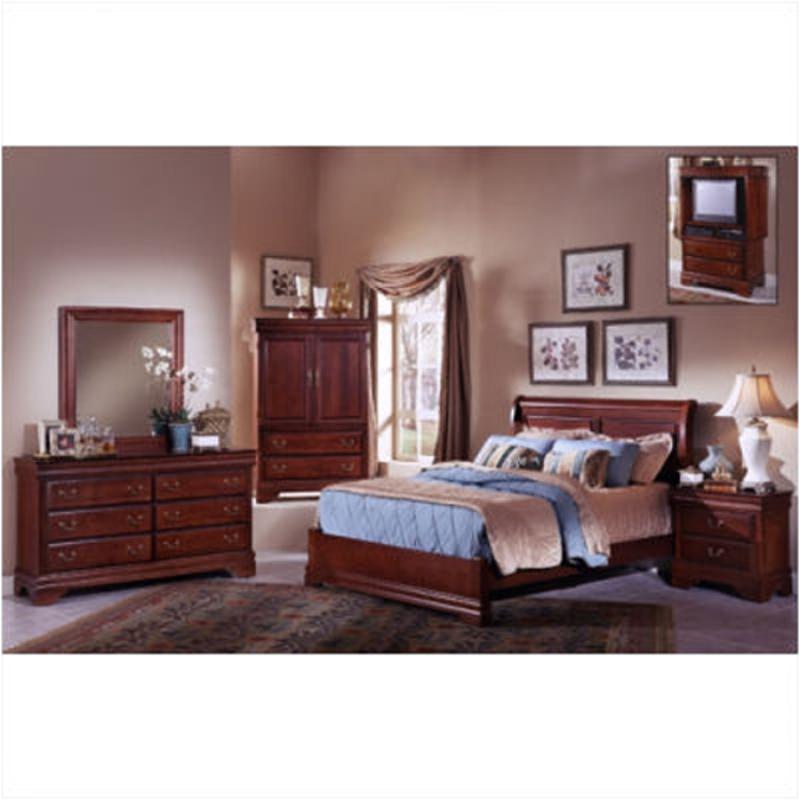 英国ヴィンテージANDREW BARCLプレート Bb13-663a-pl Vaughan Bassett Furniture Louis - Dark Cherry Bed