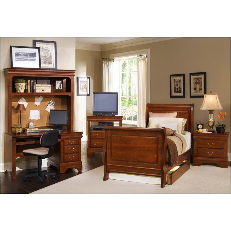 Bb13-888 Vaughan Bassett Furniture Louis - Dark Cherry Bedroom Furniture Bed