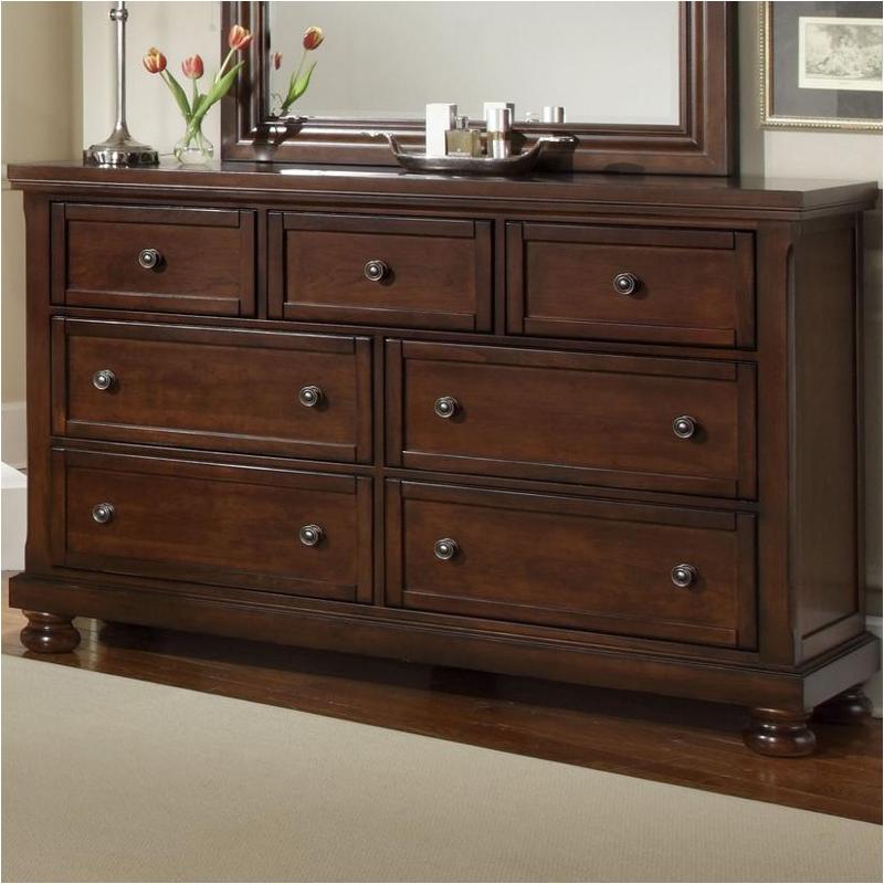 530-002 Vaughan Bassett Furniture Triple Dresser - Dark Cherry