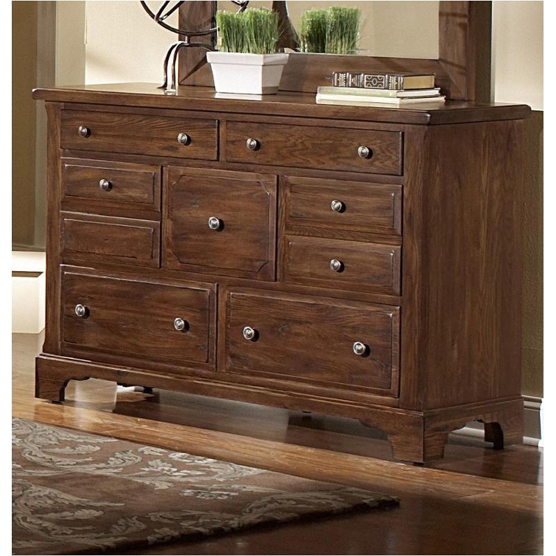 340-002 Vaughan Bassett Furniture Triple Dresser - Dark Tobacco