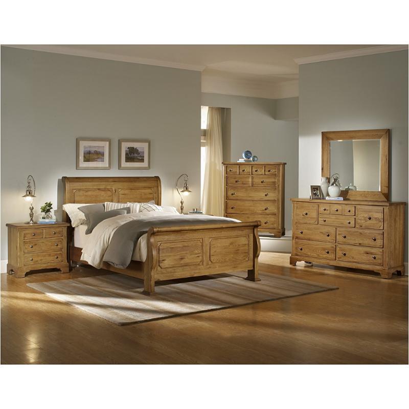 342-553 Vaughan Bassett Furniture Queen Sleigh Bed - Harvest Oak