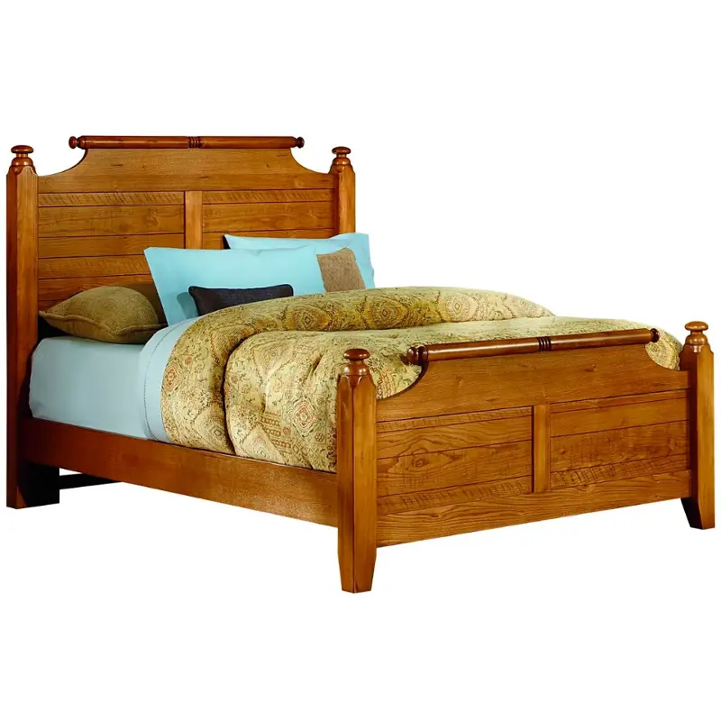 Bb54-557 Vaughan Bassett Furniture Queen Broomhandle Bed - Oak