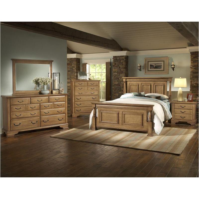 788-559 Vaughan Bassett Furniture Queen Poster Bed - Wheat