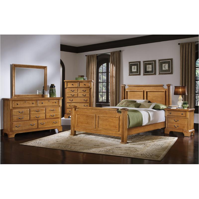 Bb53-558 Vaughan Bassett Furniture Queen Poster Bed - Oak