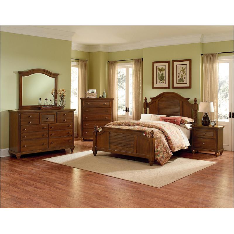 Bb41-669 Vaughan Bassett Furniture Shutters - Cherry Bedroom Furniture Bed