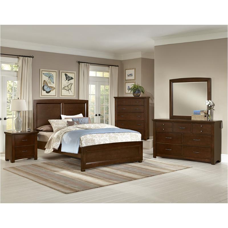 Bb68-558 Vaughan Bassett Furniture Queen Panel Bed - Dark Cherry