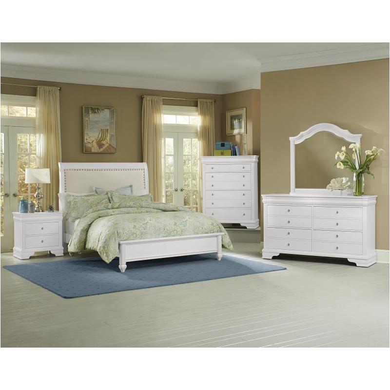 384-663 Vaughan Bassett Furniture French Market - Soft White Bedroom Furniture Bed