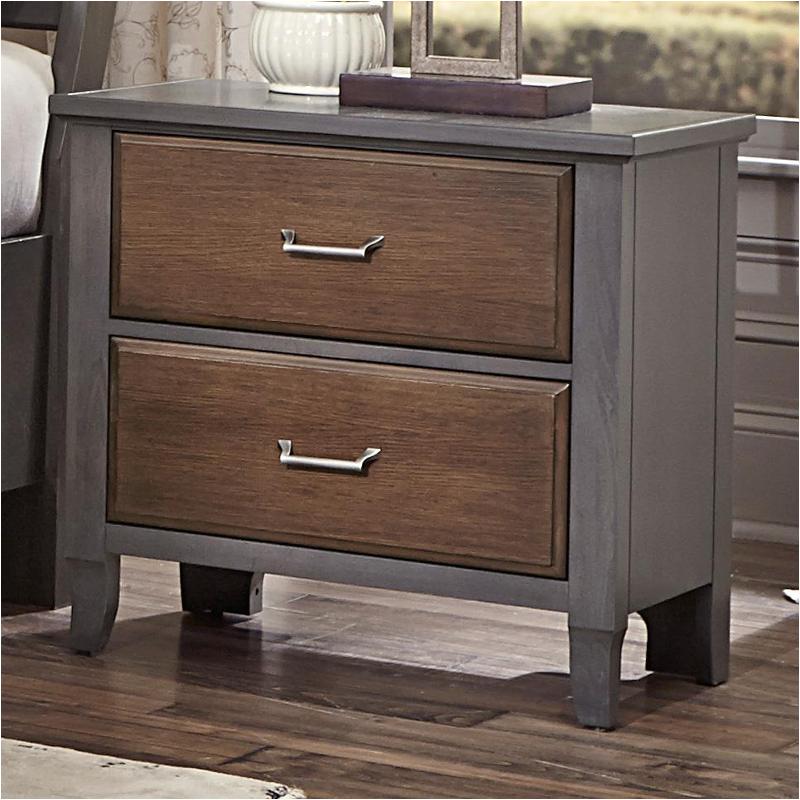 394229 Vaughan Bassett Furniture Nightstand Steel With Oak