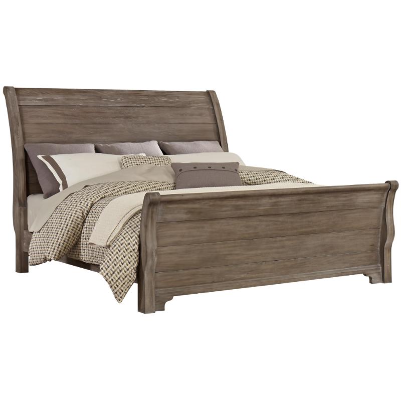 814-663 Vaughan Bassett Furniture King Sleigh Bed - Rustic Gray