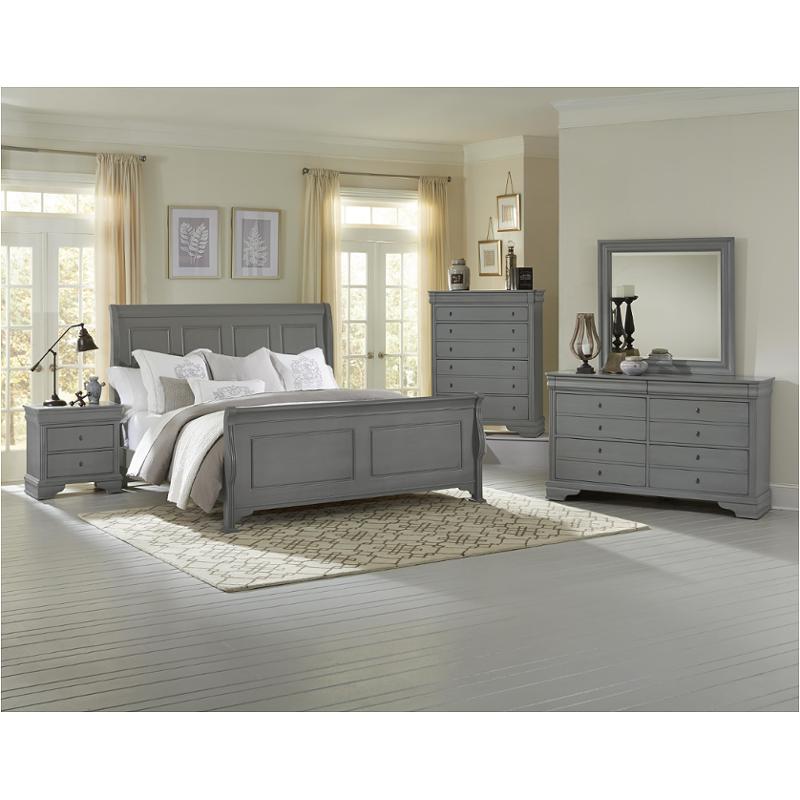 381-661 Vaughan Bassett Furniture King Sleigh Bed - Zinc