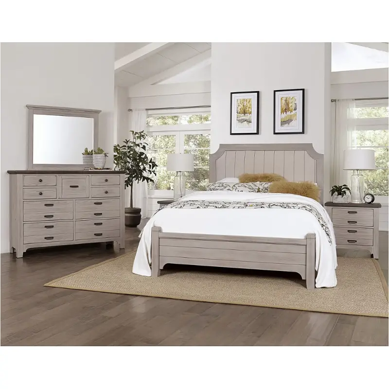 741-551 Vaughan Bassett Furniture Bungalow - Dover Grey Bedroom Furniture Bed