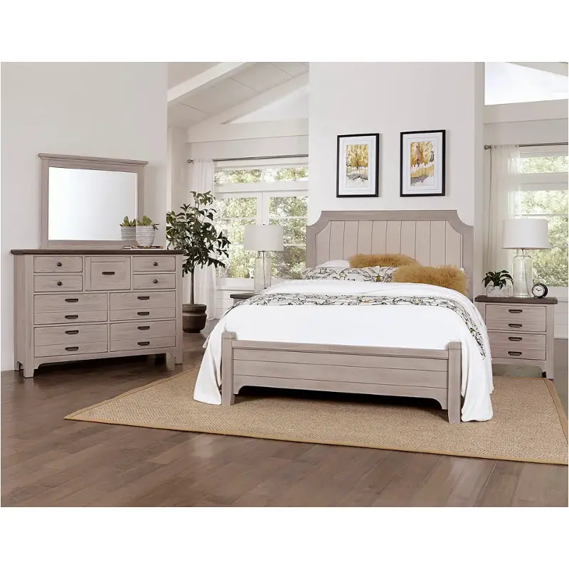 741-661 Vaughan Bassett Furniture Bungalow - Dover Grey Bedroom Furniture Bed