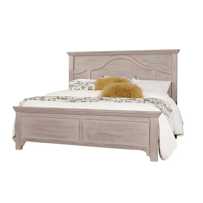 741-722 Vaughan Bassett Furniture Bungalow - Dover Grey Bedroom Furniture Bed