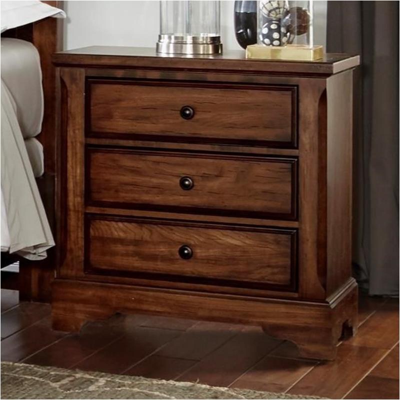 101-228 Vaughan Bassett Furniture Artisan Choices - Rustic Cherry Bedroom Furniture Nightstand