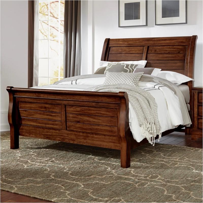 101-663 Vaughan Bassett Furniture Artisan Choices - Rustic Cherry Bedroom Furniture Bed