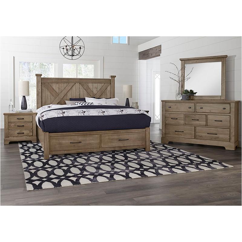 172-557-st Vaughan Bassett Furniture Cool Rustic - Stone Grey Bedroom Furniture Bed