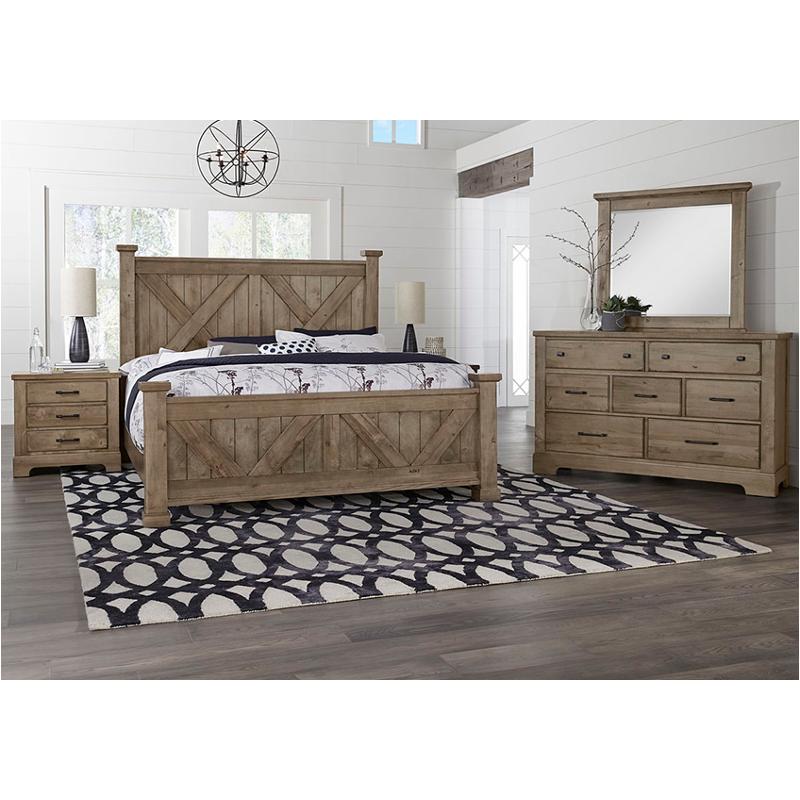 172-667-ck Vaughan Bassett Furniture Cool Rustic - Stone Grey Bedroom Furniture Bed