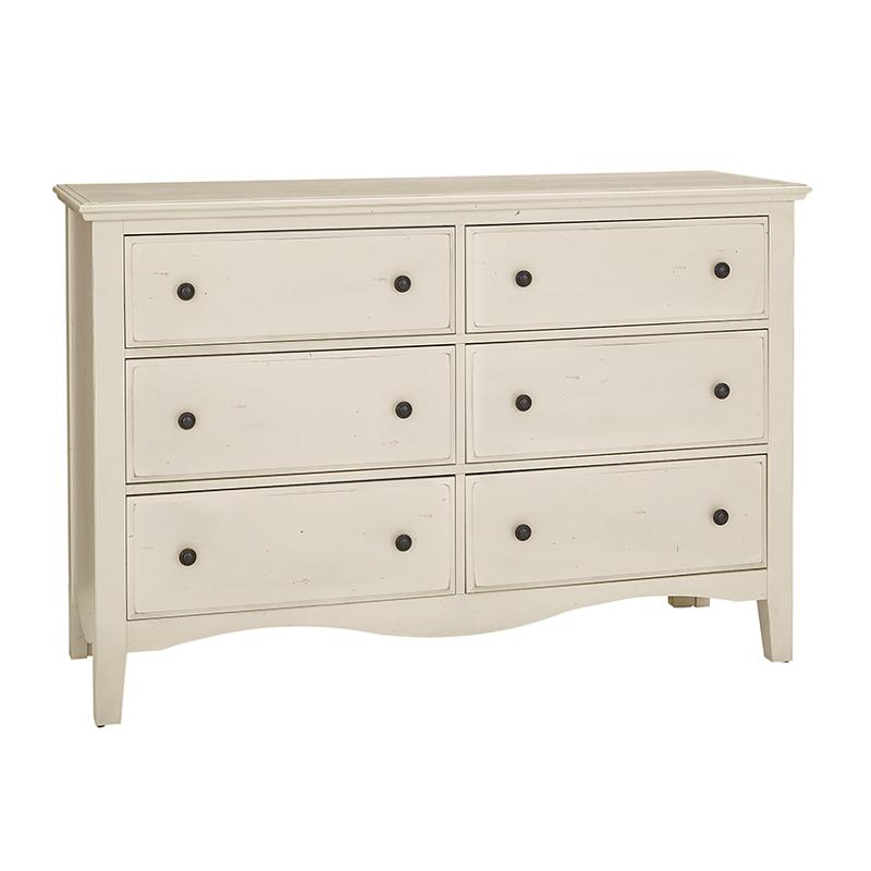 765-002 Vaughan Bassett Furniture Casual Retreat - Shell White Bedroom Furniture Dresser